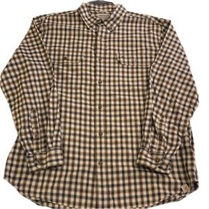 💥💥Mens Carhartt tan, brown and gray button down shirt, relaxed fit, EUC💥💥